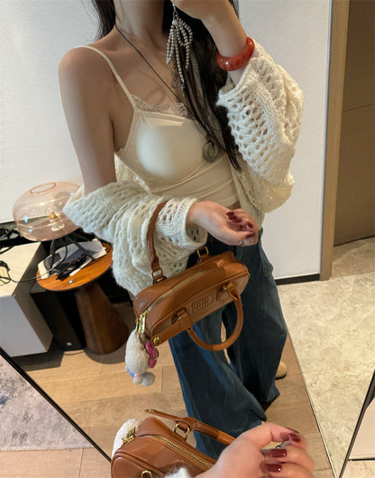 maoxiangshop y2k outfits Early Autumn French Lace Top Inner Base Shirt Sling Women's Sweet and Spicy Style with Chest Pad Sexy Lace Base Shirt