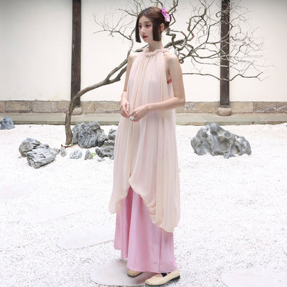 2025 New Chinese style national style neck dress summer high sense temperament fairy dress seaside photo beautiful holiday dress