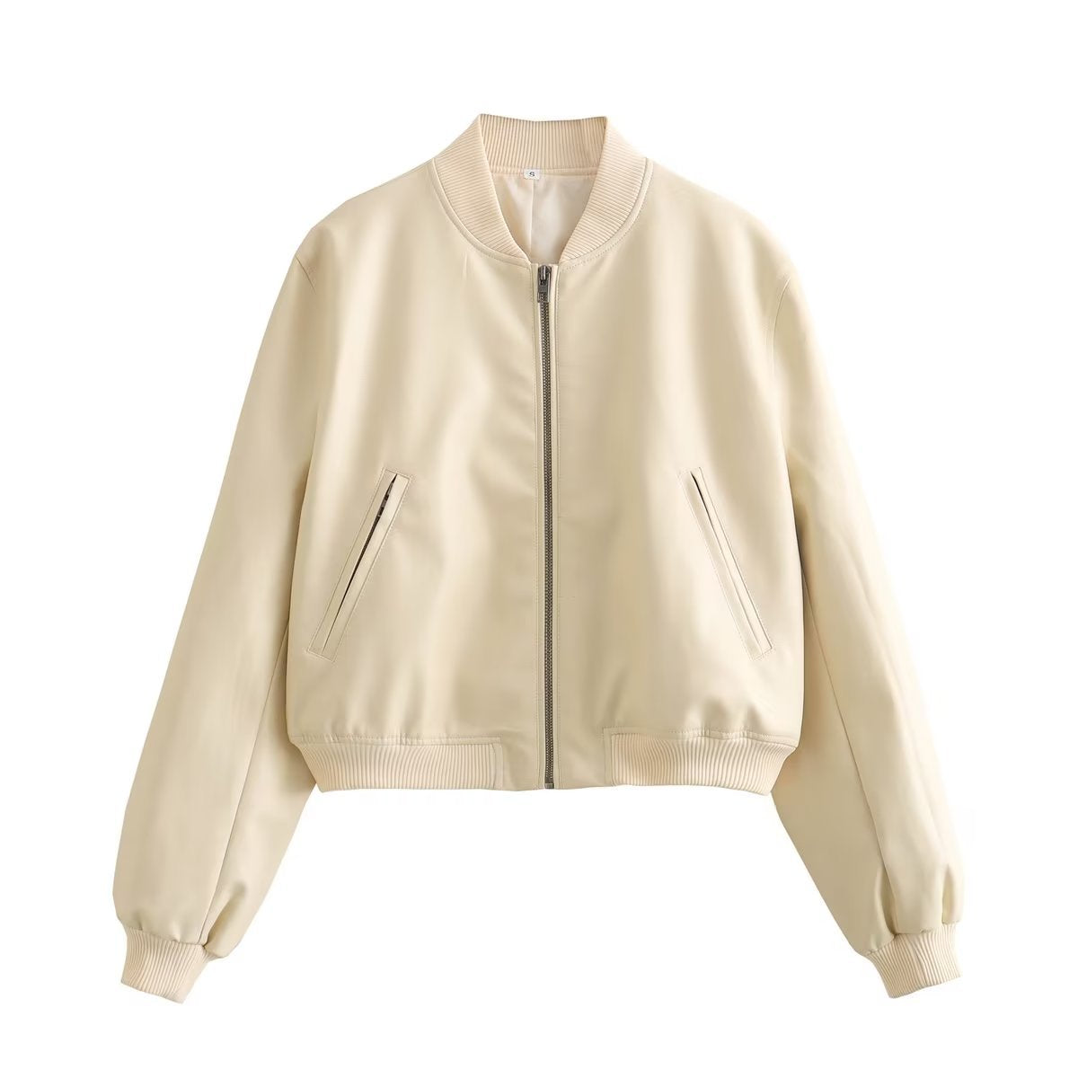 maoxiangshop fashion inspo Pu Street Short Slim Autumn Stand Collar Motorcycle Pilot Jacket Coat Women's Jacket