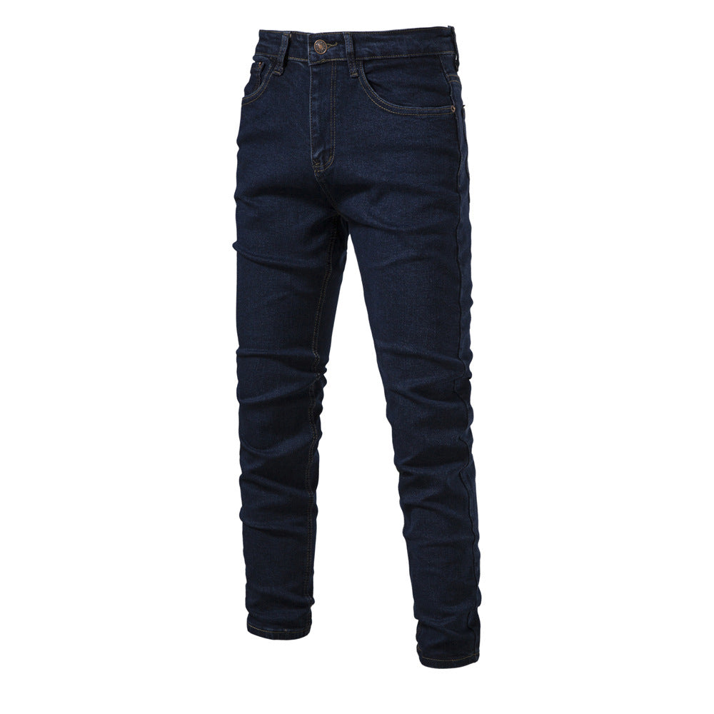 MAOXIANGSHOP 2025 Spring and Autumn New Men's Personalized Denim Washed Trend Casual Micro-elastic Straight Pants