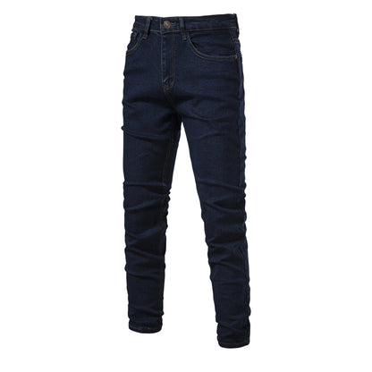 MAOXIANGSHOP 2025 Spring and Autumn New Men's Personalized Denim Washed Trend Casual Micro-elastic Straight Pants