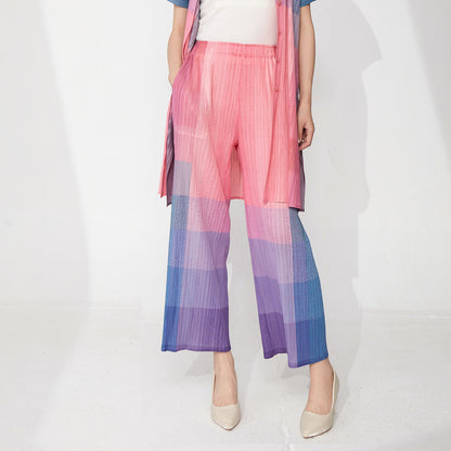 counter quality casual pants women's summer gradual change new high-end drape loose versatile long straight pants