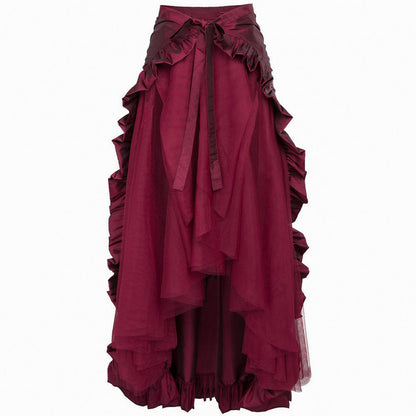 maoxiangshop dress to impress codes plus Size Women Steampunk Gothic Wrap Skirt Victorian Ruffled Pirate Skirt