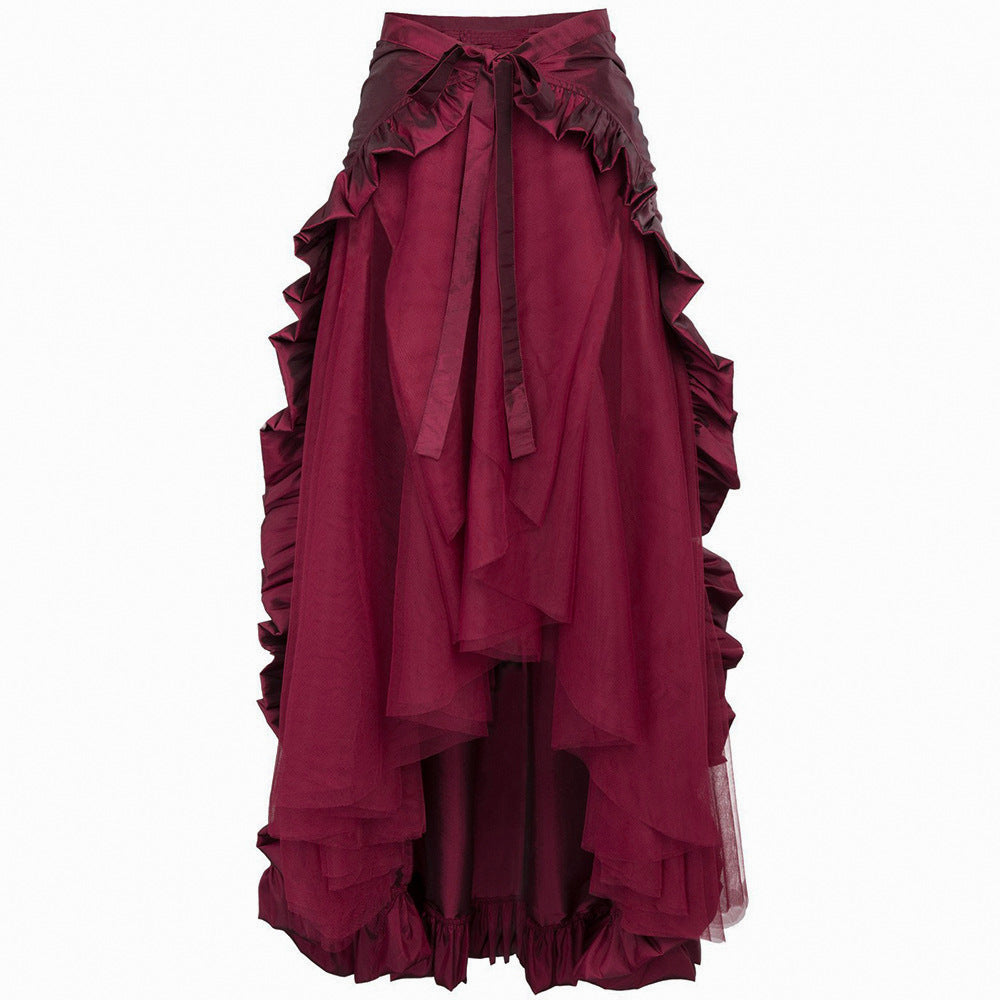 maoxiangshop dress to impress codes plus Size Women Steampunk Gothic Wrap Skirt Victorian Ruffled Pirate Skirt