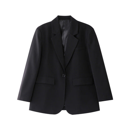 2000s fashion High-End Black Elegant Suit Jacket for Women Spring and Autumn New Small Casual Loose Korean Style Suit