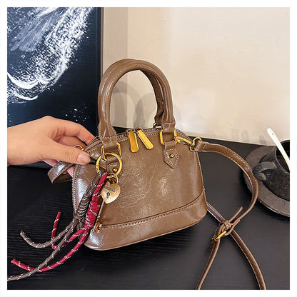 MAOXIANGSHOP 2025 bags fashion popular patent leather glossy shell bag women's niche texture women's handbag ins messenger bag
