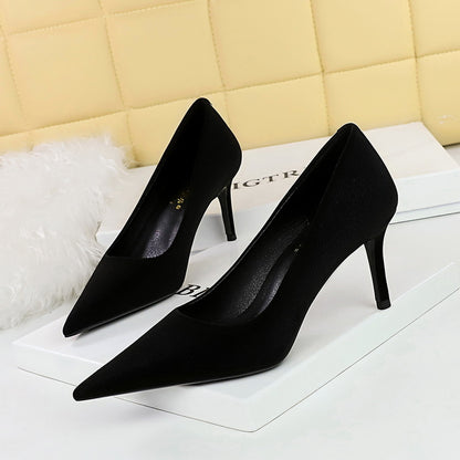 3391-10 2025 fashionable and sexy nightclubs show thin super high heels women's shoes thin heels shallow mouth pointed simple high heels