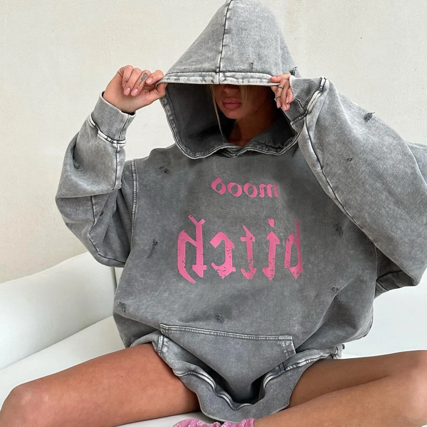 maoxiangshopY2K Hoodies Tops Streetswear 2023 Women Fall Clothes Sexy T Shirts Casual Blouses Fashion Sweatshirts Hooded Baggy Tops