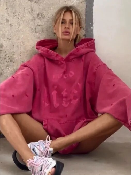 maoxiangshopY2K Hoodies Tops Streetswear 2023 Women Fall Clothes Sexy T Shirts Casual Blouses Fashion Sweatshirts Hooded Baggy Tops