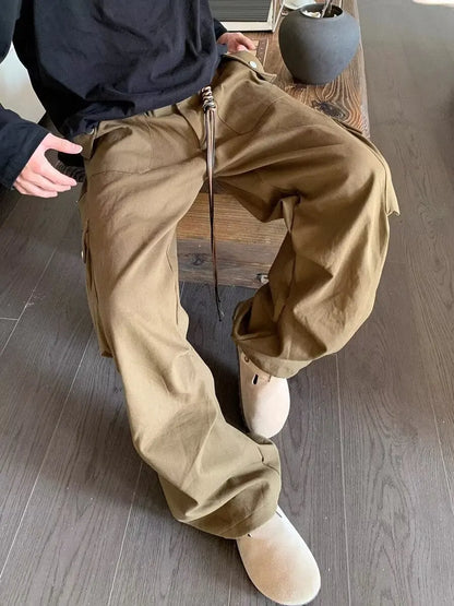 maoxiangshop Wide Cargo Pants Men Baggy Oversize Cargo Trousers Male Oversize  Loose Casual Streetwear Hip Hop Pocket Spring