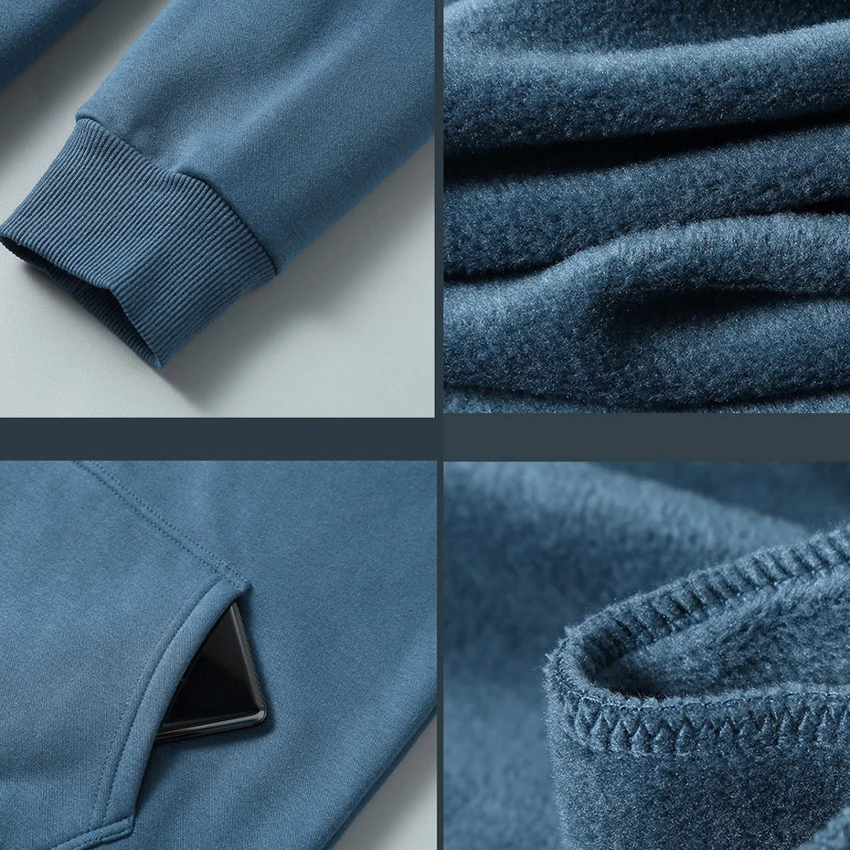 maoxiangshop Plus Size 10XL 12XL Hoodie Men Autumn Winter Fleece Hoodies Solid Color Jacket Hoodies Big Size 12XL Blue Black Red Grey