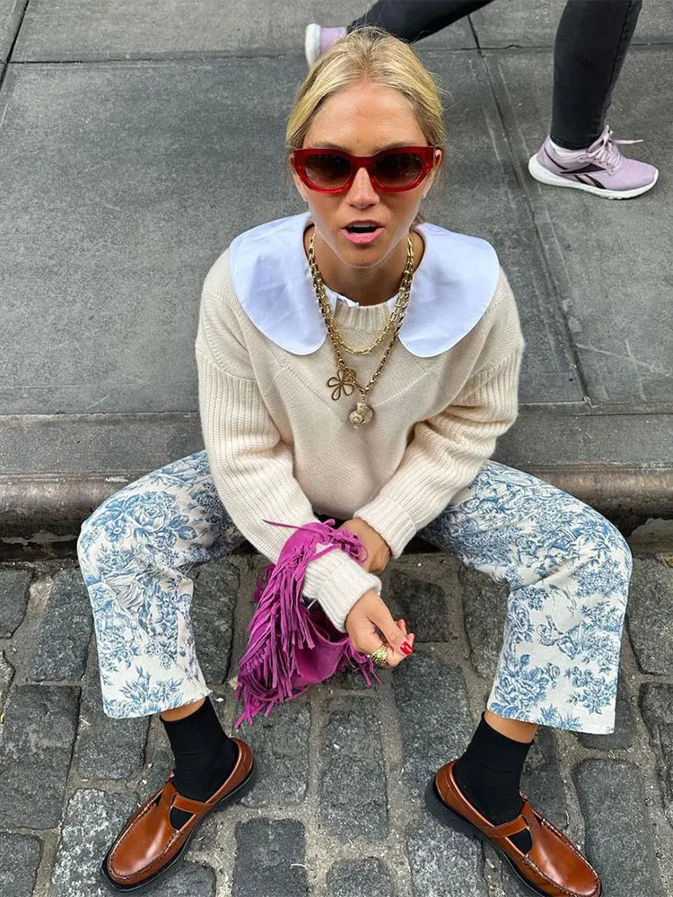 maoxiangshop -  Solid Round Neck Long Sleeved Sweater Women Loose Warm Knitwear Pullover Autumn Winter Fashion Female Street Jumper