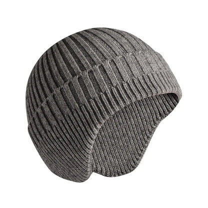 maoxiangshop Solid Knitted Hat Winter Imitation Rabbit Fleece Hats for Men Warm Ear Caps Autumn Beanie Hat Men's Winter Cap