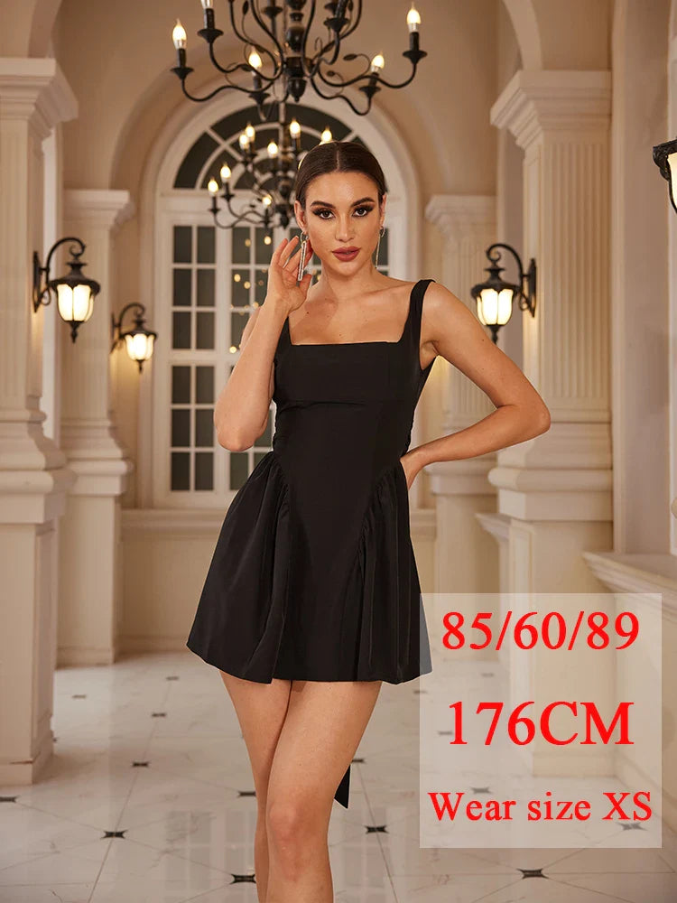 Summer Mini Backless A Line Dress Sexy White Big Bow Dress Casual Women Birthday Holiday Dress New Arrivals