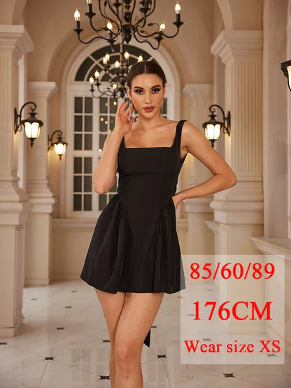 Summer Mini Backless A Line Dress Sexy White Big Bow Dress Casual Women Birthday Holiday Dress New Arrivals