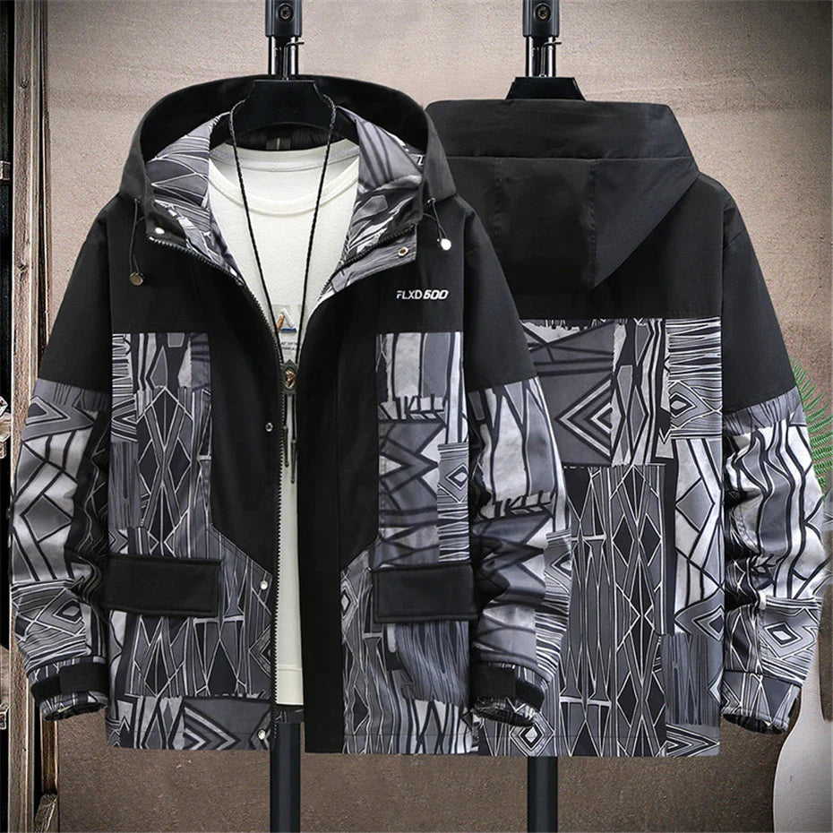 maoxiangshop Plus Size 10XL 11XL Jacket Men Hip Hop Streetwear Patchwork Jacket Coat Male Hooded Jackets Big Size 10XL 11XL