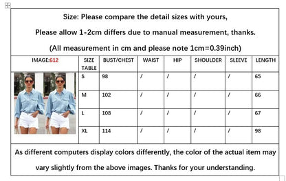 maoxiangshop  -  Women Shirt New Spring Autumn Long sleeve Turn down Collar Single button Shirt Casual Denim loose outwear shirt blouse tops