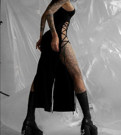 maoxiangshop Elegant Black Sleeveless Bandage Sexy Dress for Women Club Party Backless Tank Dresses Skinny Fashion Summer Dresses