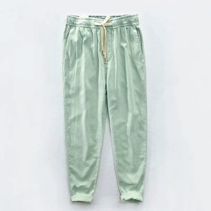 maoxiangshop 7 Colors Men's Cotton Linen Pants Male Spring Summer Casual Solid Color Thin Linen Cargo Trousers Streetwear M-XXXL