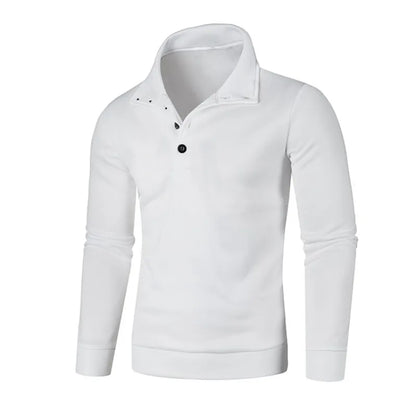 maoxiangshop Sweatwear Long Sleeve Solid Color Turtleneck Men Button Winter Autumn Pullover Warm Sweaters Jumper Slim Fit Casual Sweashirts