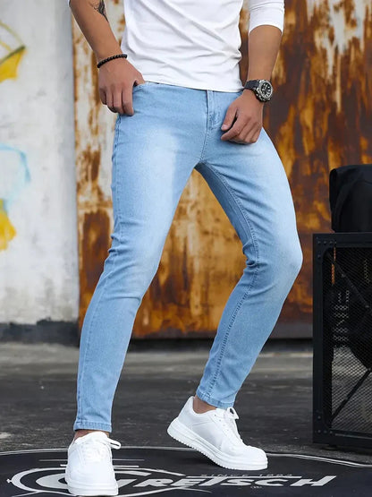 maoxiangshop Fashion Casual Mens Stretch Skinny Jeans Male Slim Fit Pencil Denim Cowboys Aesthetic Pants Men Clothing ﻿