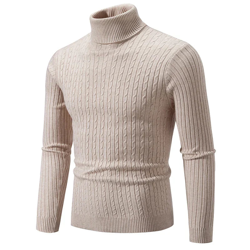 maoxiangshop New Men's Turtleneck Sweater Casual Men's Knitted Sweater Warm Fitness Men Pullovers Tops