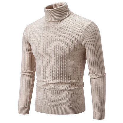 maoxiangshop New Men's Turtleneck Sweater Casual Men's Knitted Sweater Warm Fitness Men Pullovers Tops