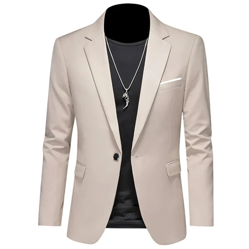 maoxiangshop 2024 Fashion New Men's Casual Business Slim Fit Formal Dress Blazers Jacket Suit Coat