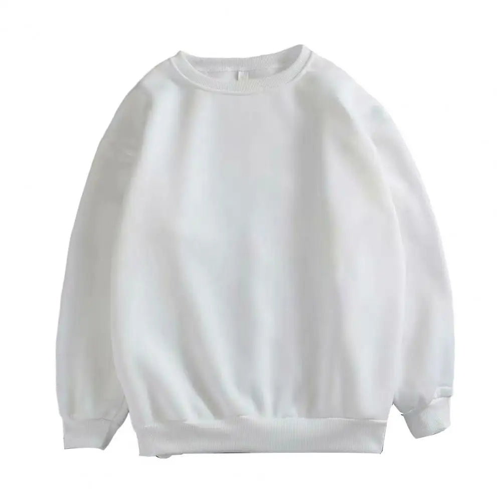 maoxiangshop Harajuku Sweatshirts Men's Autumn Korean Solid Color Fleece Oversized Pullovers Casual O Neck Basic Tops Hip Hop Streetwear