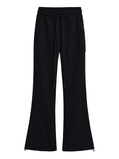 maoxiangshop -  Lace Up Loose Cargo Pants Women High Waist Fashion Pocket Baggy Sweatpants Women's Solid Streetweat Woman Autumn New