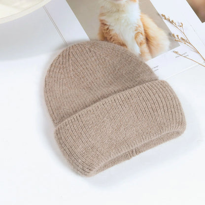 maoxiangshop Winter Hat Real Rabbit Fur Winter Hats For Women Fashion Warm Beanie Hats Women Solid Adult Cover Head Cap