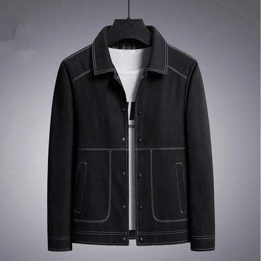 maoxiangshop New Autumn Casual Jacket Men Korean Fashion Turn Down Collar Jacket Coat Men\'s Hip Hop Jackets Men Streetwear Outerwear