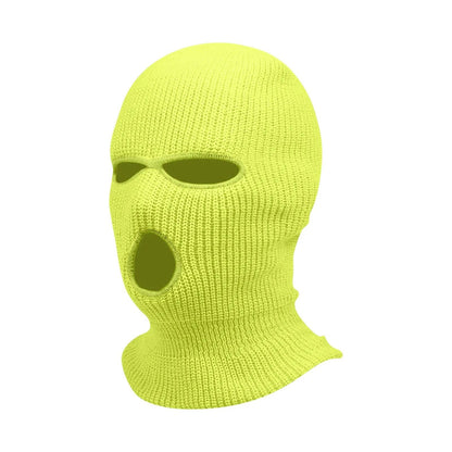 maoxiangshop Winter men's face mask, warm hood, sports scarf, skiing hat, three hole wool hat, outdoor cycling knitted pullover hat