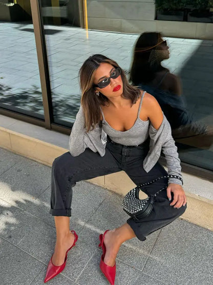 maoxiangshop Elegant Solid Slim Sweater Cardigan Women Fashion Lapel Single Breasted Knit Top 2023 Autumn Chic Office Lady Street Knitwear