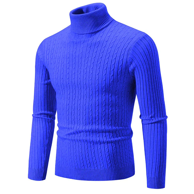 maoxiangshop New Men's Turtleneck Sweater Casual Men's Knitted Sweater Warm Fitness Men Pullovers Tops