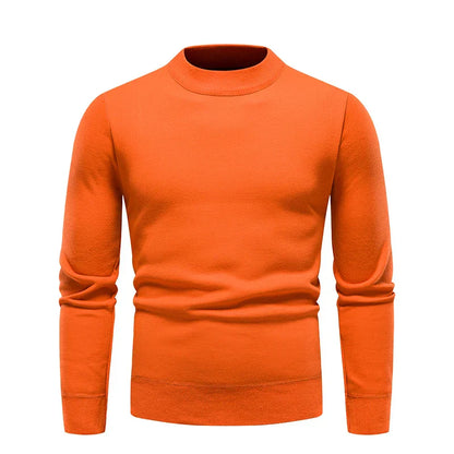 maoxiangshop Men's Pullover Soft Sweater Winter Velvet Shirts Brand Clothing Knitted Fleece Warm Cold Blouse Slim Fit Bottom Shirts