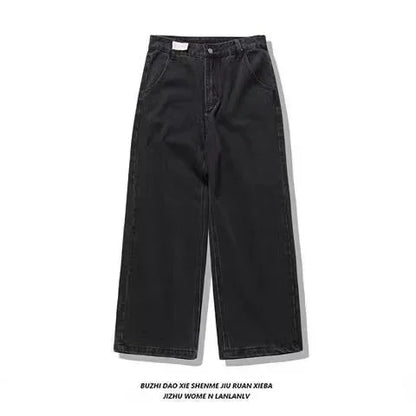 Jeans New Y2K Women Harajuku Retro Hip Hop Cartoon Embroidery Baggy Jeans Black Pants High Waisted Wide Trousers Streetwear
