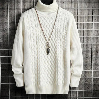 maoxiangshop 2024 Men's Winter Warm Turtleneck Sweaters Knitted Thick Pullover Casual Sweaters High Neck Knited Solid Color Jumpers for Men