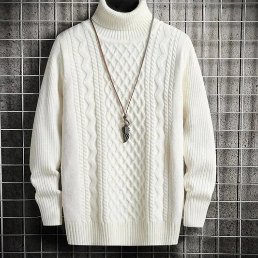 maoxiangshop 2024 Men's Winter Warm Turtleneck Sweaters Knitted Thick Pullover Casual Sweaters High Neck Knited Solid Color Jumpers for Men