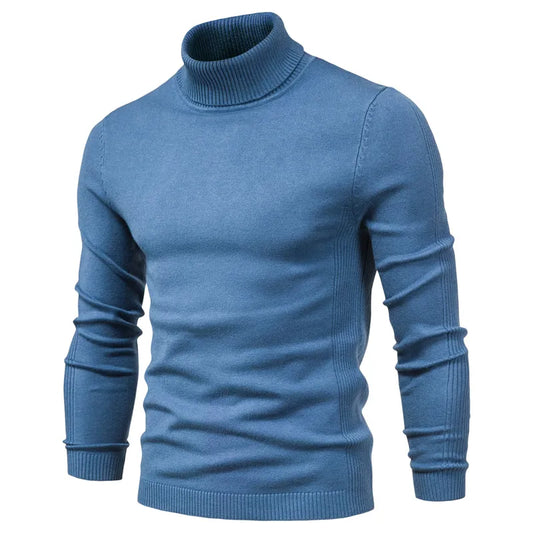 maoxiangshop New Winter Turtleneck Thick Mens Sweaters Casual Turtle Neck Solid Color Quality Warm Slim Turtleneck Sweaters Pullover Men