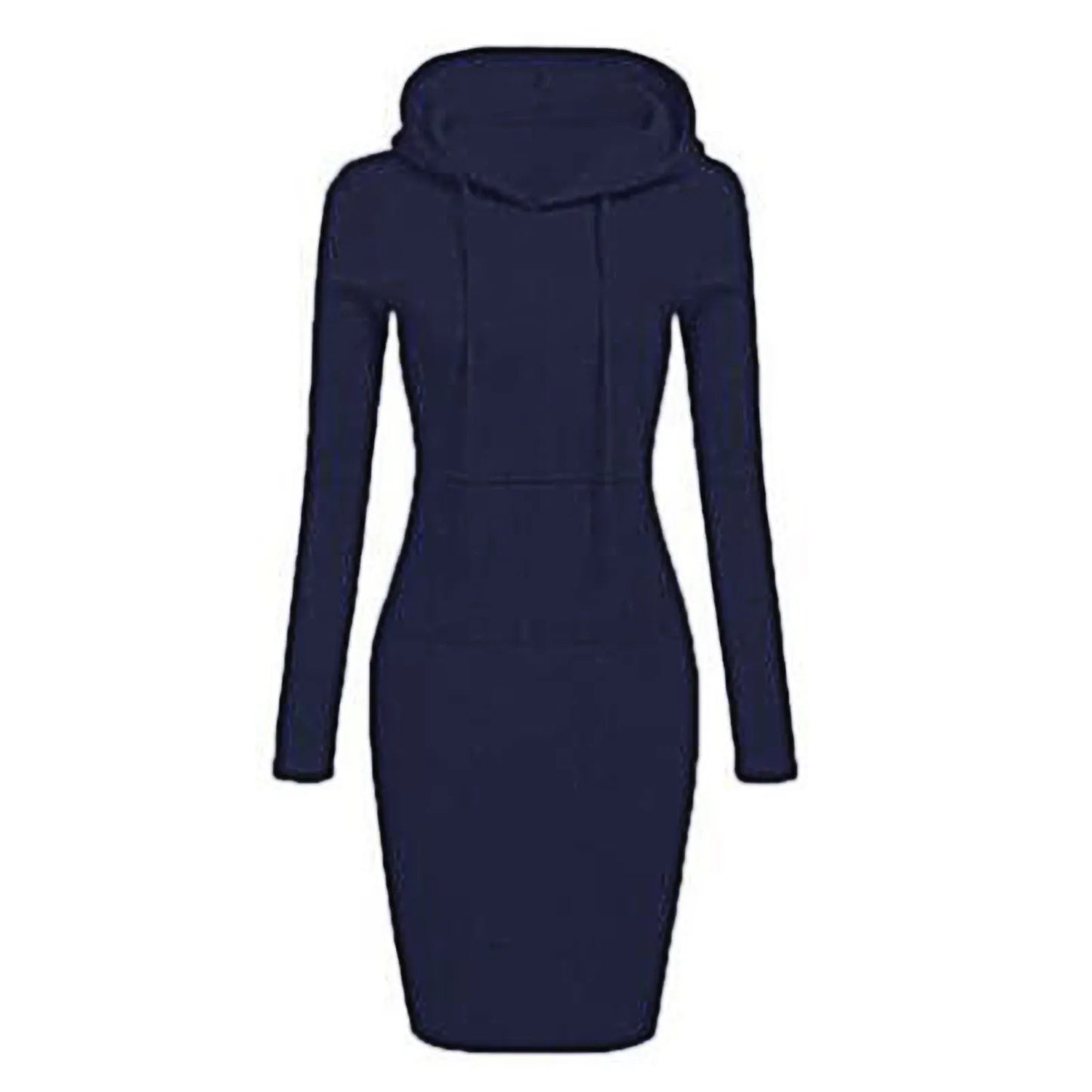 maoxiangshop Women Hoodies Winter Dresses Women Solid Color Long Sleeve Sweatshirts Bodycon Autumn Dress Women Robe Femme Knee Length Dress