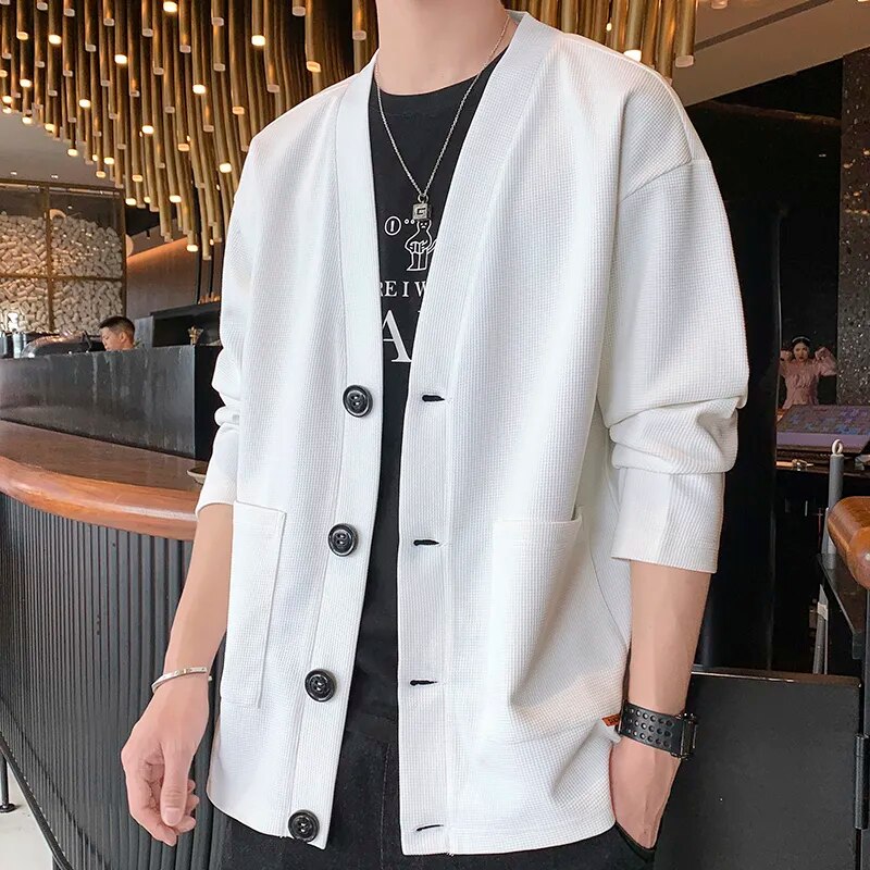 maoxiangshop Men's Jacket Summer Ice Silk Quick Drying Jacket High-End Business Casual Waistcoat Solid Color All-In-One Trench Coat 5XL