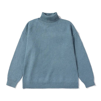 maoxiangshop New Winter Men‘s Turtleneck Sweaters Warm Knitted Pullovers Men Fashion Patchwork Loose Casual Sweater Turtleneck Pullovers 5XL