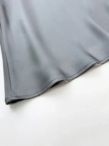 maoxiangshop  -  Luxury Satin Fish Tail Skirts For Women Summer Solid Color Fashion Traceless Waist Long Skirt Elegant Wrap Skirt Spring Autumn