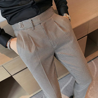 maoxiangshop Men Suit Pants New British Style Business Casual Solid Slim Fit Straight Dress Pants for Men Formal Trousers Men Clothing