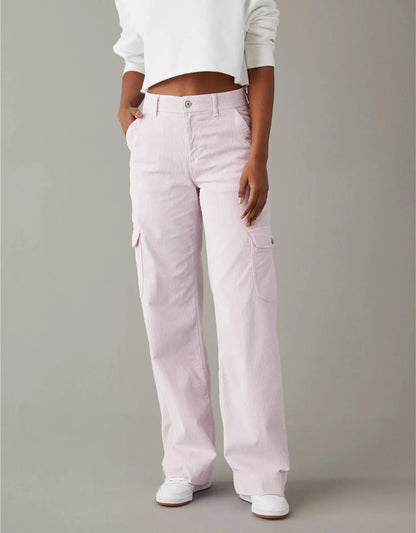 maoxiangshop  -  Autumn New Loose Straight Leg Pants for Women  Solid Corduroy Pants Women's Casual Pants