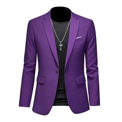 maoxiangshop High Quality Business Slim Fit Single Buttons Suits Jacket Men Slim Fit Casual Fashion Wedding Groom Tuxedo Blazer Coats 6XL-M