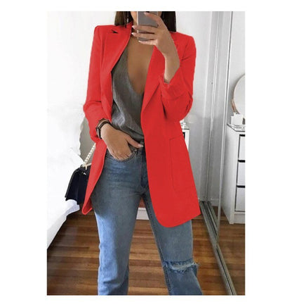 Spring and Summer New Lapel Ladies Suit Jacket Commuter Professional Office Temperament Suit Jacket Casual Jacket Office