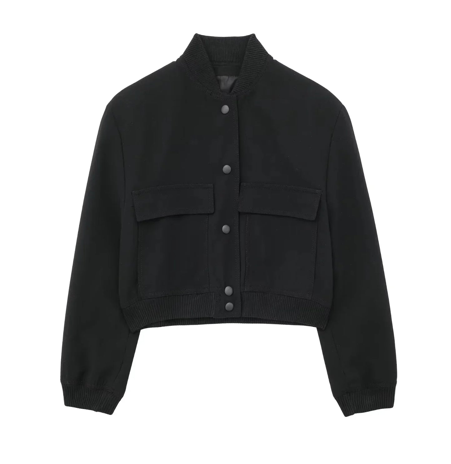 maoxiangshop  -  Y2K Style Jacket Women New Autumn Big Pocket French Jacket Coat Women Solid Color Single-breasted Baseball Outerwear Tops