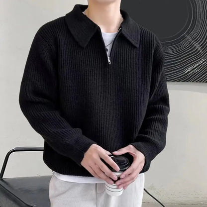 maoxiangshop Men Sweater Long Sleeve Soft Warm Wear-resistant Autumn Sweater   Spring Sweater  for Daily Life